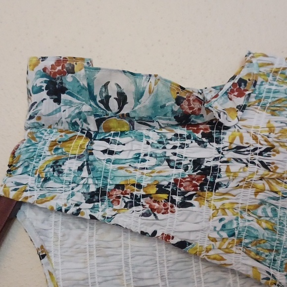 Anthropologie The Peregrine Floral Midi Dress SZ M Button Up Ruffle Sleeve NWOT - Picture 8 of 16